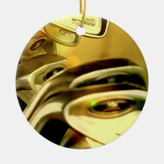 Golfchaufförprydnad Julgransprydnad Keramik (Framsidan)