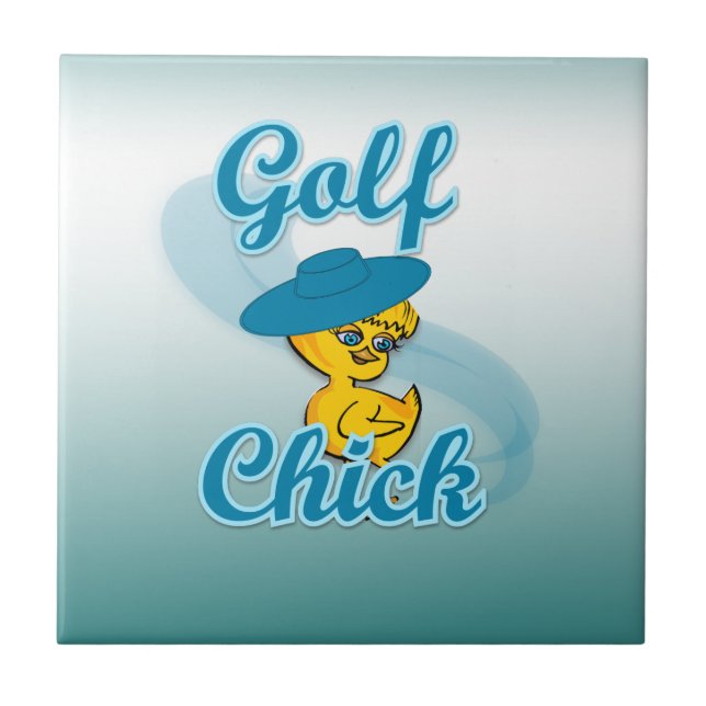 Golfchick #3 kakelplatta (Framsidan)