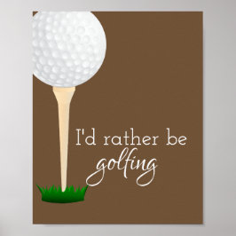 golfcitat poster för golfbanor och vita