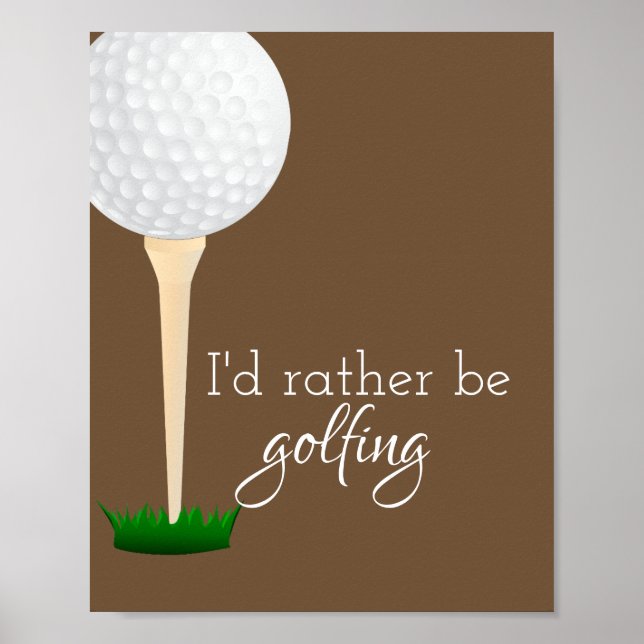 golfcitat poster för golfbanor och vita (Framsidan)