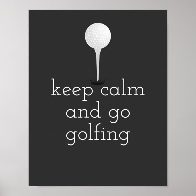 golfcitat poster för golfergrått och vitt (Framsidan)