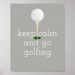 golfcitat poster för golfergrått och vitt