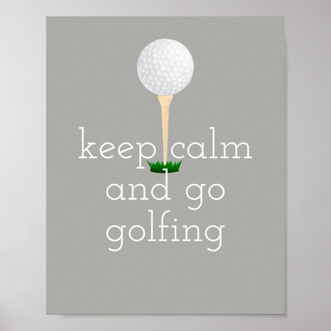 golfcitat poster för golfergrått och vitt (Framsidan)