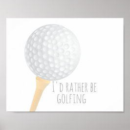 golfcitat poster för golfergrått och vitt