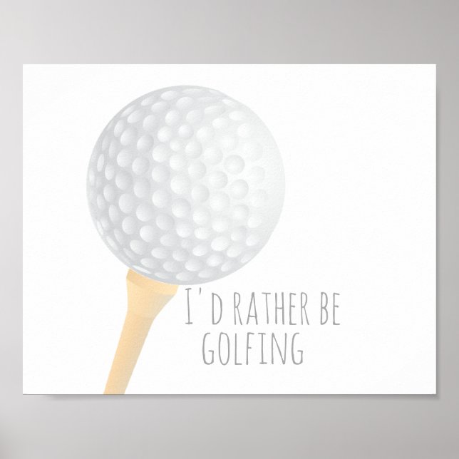 golfcitat poster för golfergrått och vitt (Framsidan)