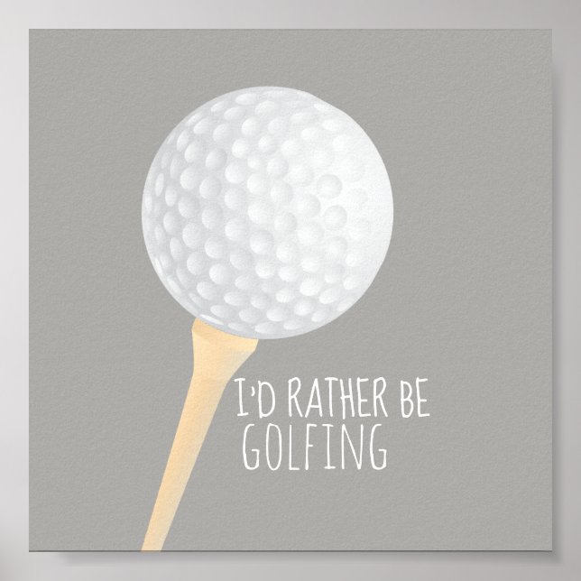 golfcitat poster för golfergrått och vitt (Framsidan)
