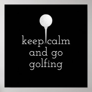 golfcitat poster för gulfplattor, svarta och vita