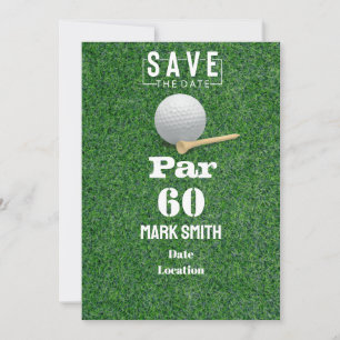 Golfdagen 60:e födelsedag med Boll på Grönt för go Inbjudningar