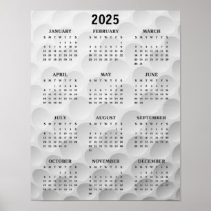 Golfdesign 2025 Kalender Poster