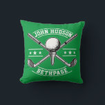 Golfdesign med andningsmonogrammall kudde<br><div class="desc">Golfdesign med monogrammall. Byt namn,  färg och Stat Namn om några sekunder.</div>