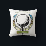 Golfdesign med andningsmonogrammall kudde<br><div class="desc">Golfdesign med monogrammall. Byt namn,  färg och Stat Namn om några sekunder.</div>