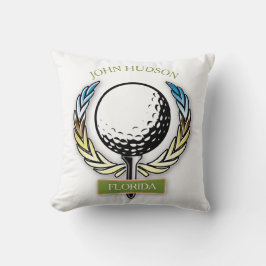 Golfdesign med andningsmonogrammall kudde