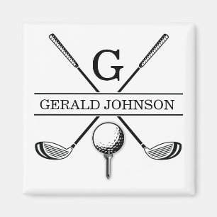 Golfdesign med andningsmonogrammall magnet