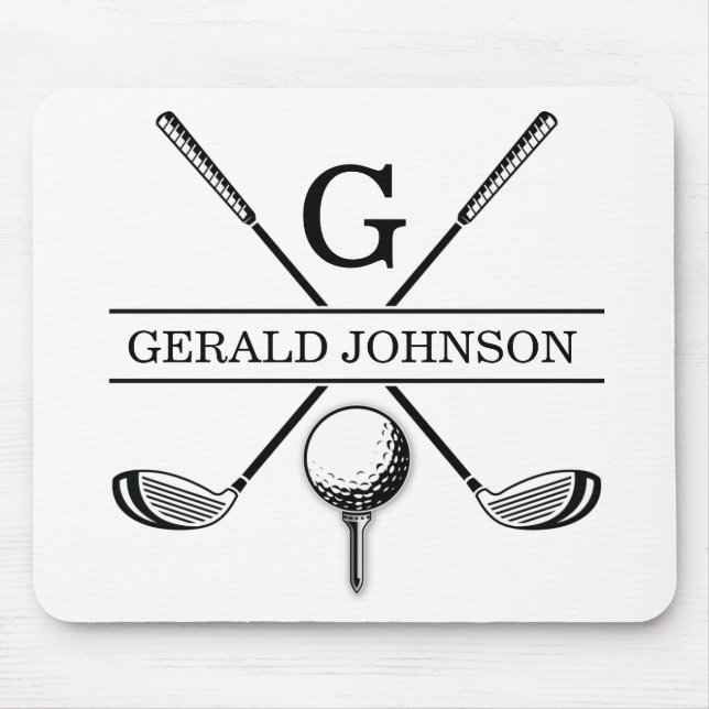 Golfdesign med andningsmonogrammall musmatta (Framsidan)