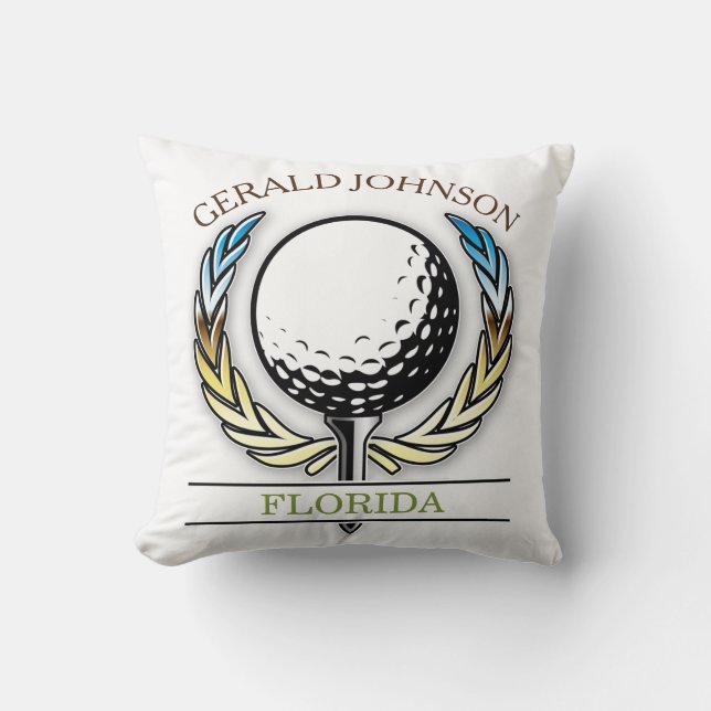 Golfdesign med krans kudde (Framsida)