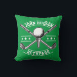 Golfdesign med monogrammall för krans kudde<br><div class="desc">Golfdesign med monogrammall. Ändra ditt namn,  färg och delstatsnamn på några sekunder.</div>