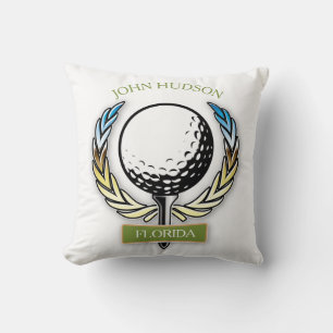 Golfdesign med monogrammall för krans kudde