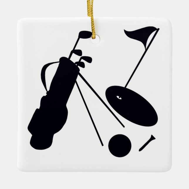 Golfdesigner Julgransprydnad Keramik (Framsida)