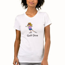 GolfDivaTShirt med tecknadkvinnagolfare