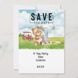 Golfer 1:a födelsens vattenfärg ett år inbjudningar