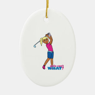 Golfer 3 julgransprydnad keramik