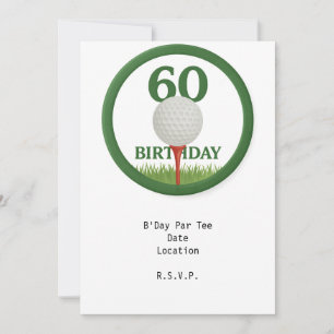 Golfer 60:e födelsedag med golf boll på T Inbjudningar