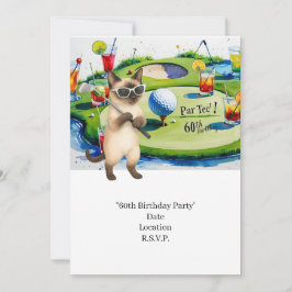 Golfer 60:e födelsedag med golf boll på T Inbjudningar