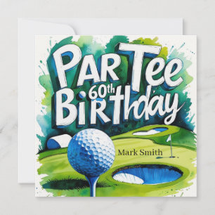 Golfer 60:e födelsedag med golf boll på T Inbjudningar
