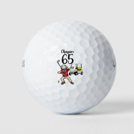 Golfer 65e Birthday Dabbing med golfvagn