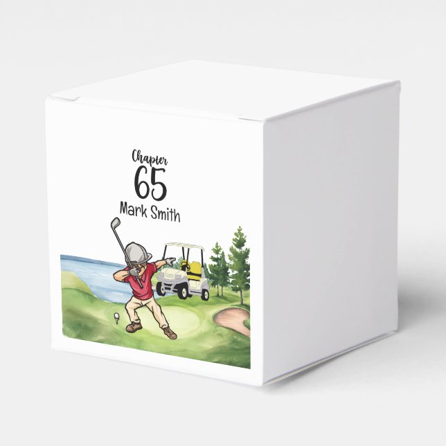 Golfer 65e Birthday Dabbing med golfvagn Presentaskar (Framsidan Sidan)
