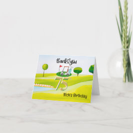 Golfer 75:e Birthday på golfbanan Tack Kort