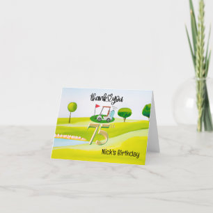 Golfer 75:e Birthday på golfbanan Tack Kort