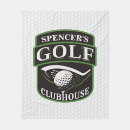 Golfer ADD NAMN Player Golf Boll Klubb Clubhouse Fleecefilt