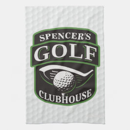 Golfer ADD NAMN Player Golf Boll Klubb Clubhouse Kökshandduk