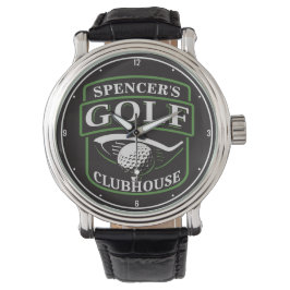 Golfer ADD NAMN Pro Golf Player Klubb Clubhouse Armbandsur