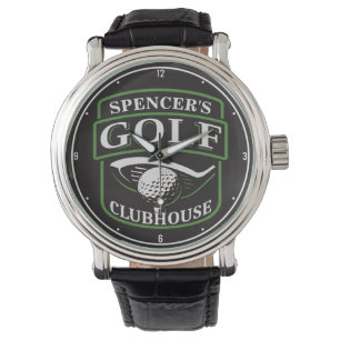 Golfer ADD NAMN Pro Golf Player Klubb Clubhouse Armbandsur