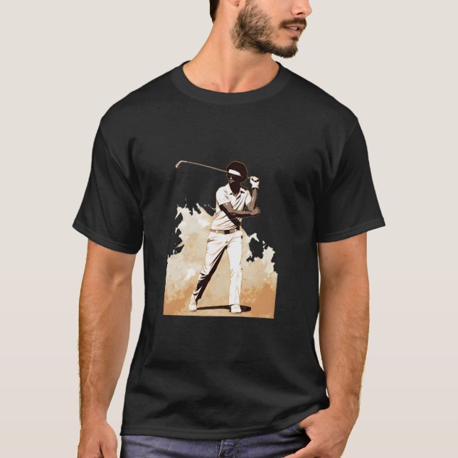 Golfer Afro Man Golf Player African Golfi T Shirt (Framsida)