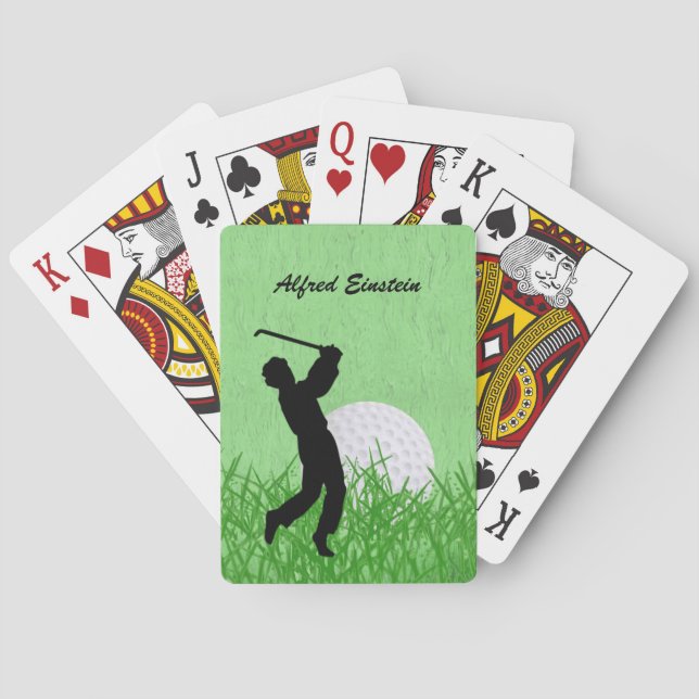 Golfer and Ball surrounded by grass Personalize Casinokort (Baksidan)
