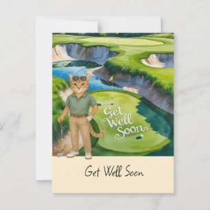 Golfer är golf för att kattälskare ska komma snart vykort