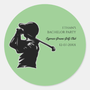 Golfer Bachelor Party Golfing resa Classic Snyggt Runt Klistermärke