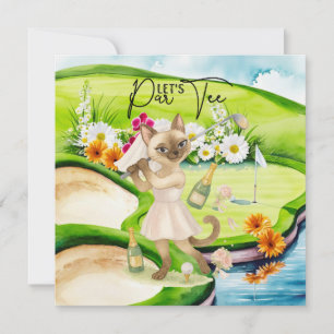 Golfer Bachelorette Party for Cat Lovers Inbjudningar