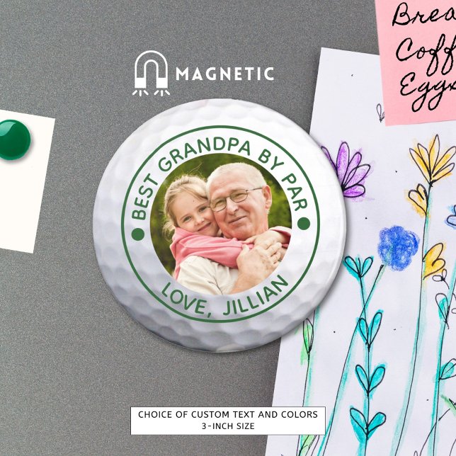 Golfer BEST GRANDPA BY PAR Photo Anpassningsbar Magnet (Skapare uppladdad)