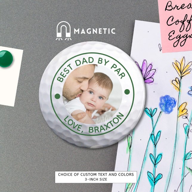 Golfer BEST PAPPA BY PAR Photo Personlig Magnet (Skapare uppladdad)