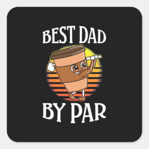 Golfer Best Pappa efter Par Fyrkantigt Klistermärke