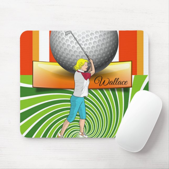 Golfer Bollar Grönt Rand Mouse Pad! Muspets Musmatta (Med mus)