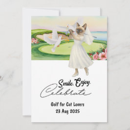 Golfer Bride Bröllop Bachelorette for Cat lovers Inbjudningar