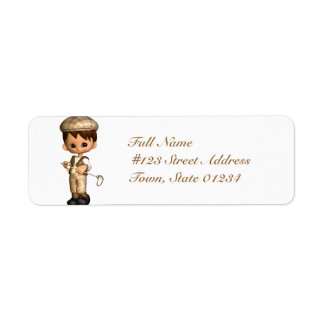 Golfer Caricature-mejseletiketter Returadress Etikett