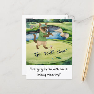 Golfer Cat-älskare får snart snabbt tillfrisknande Vykort