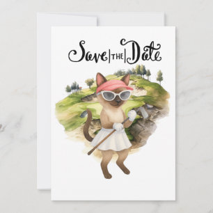 Golfer Cat Bride Bachelorette Party Woman Golfer Inbjudningar