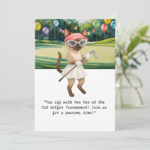 Golfer Cat-födelsedagsturnering Inbjudningar